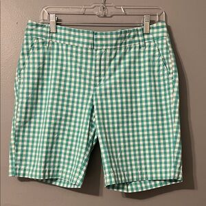 Caslon Teal and White Gingham Women's Shorts